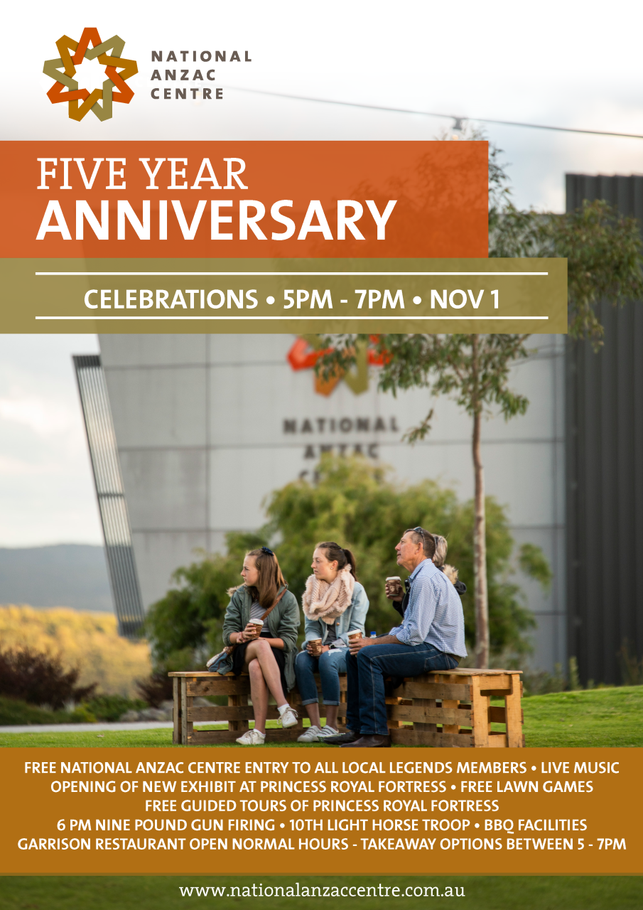 National Anzac Centre 5YR Anniversary poster