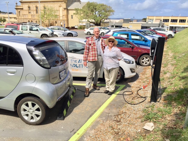 Car charging at Albany Public LIbrary Car Park