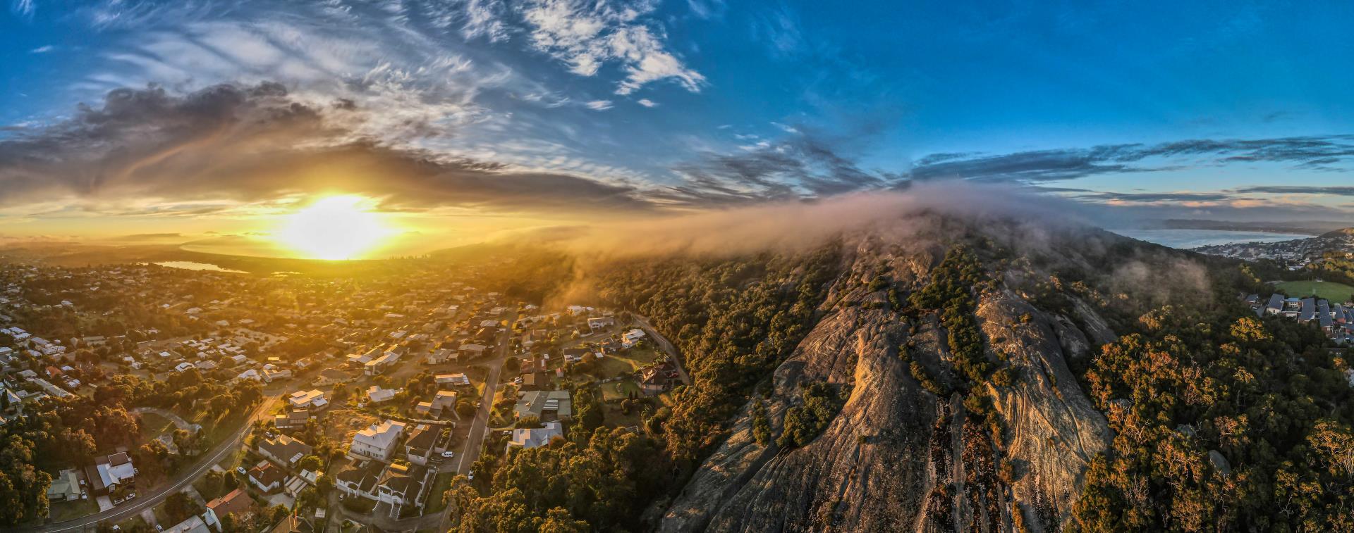 Drone shot of Middleton Beach and Mount Clarence