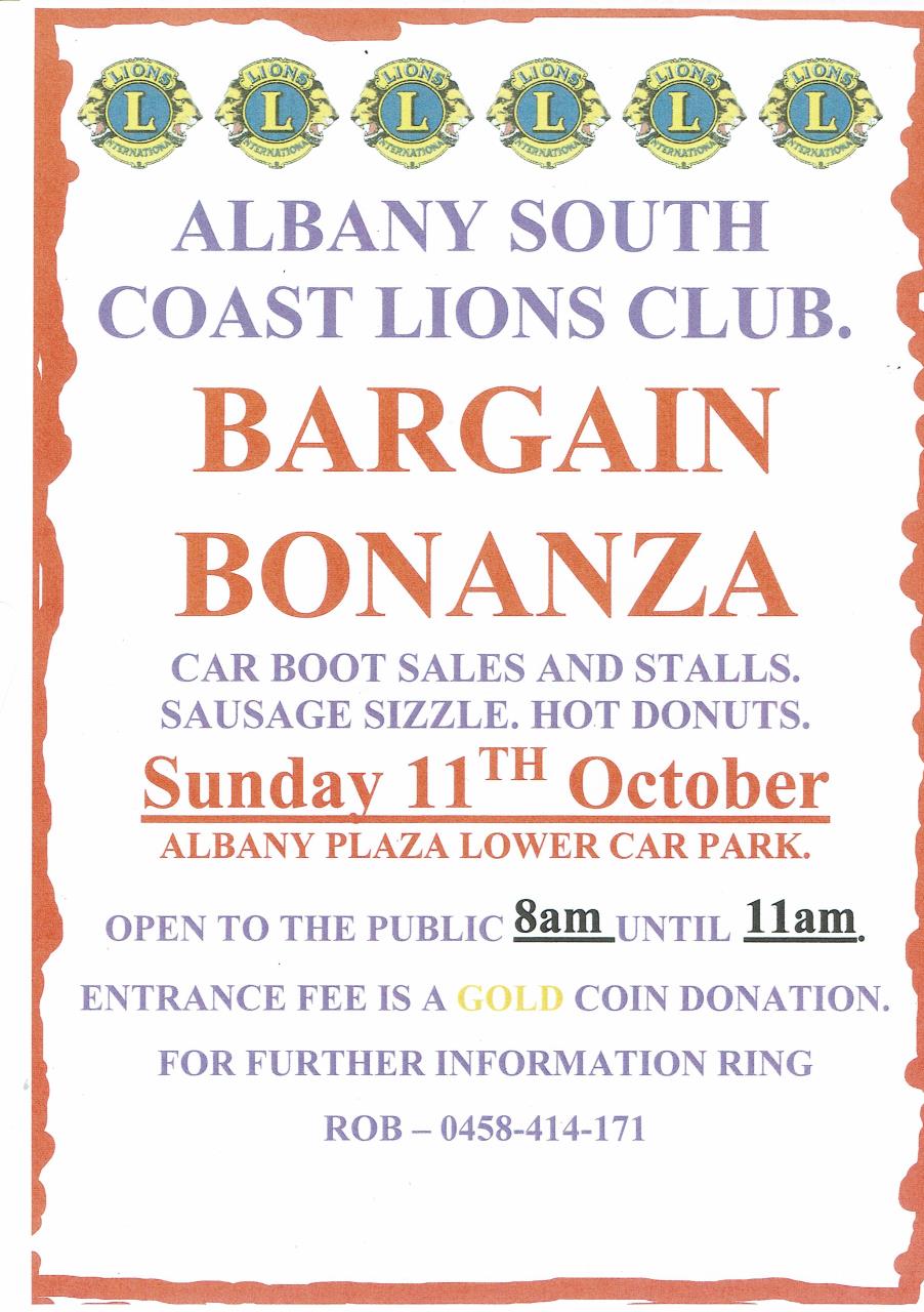 Albany South Coast Lions Club Bargain Bonanza
