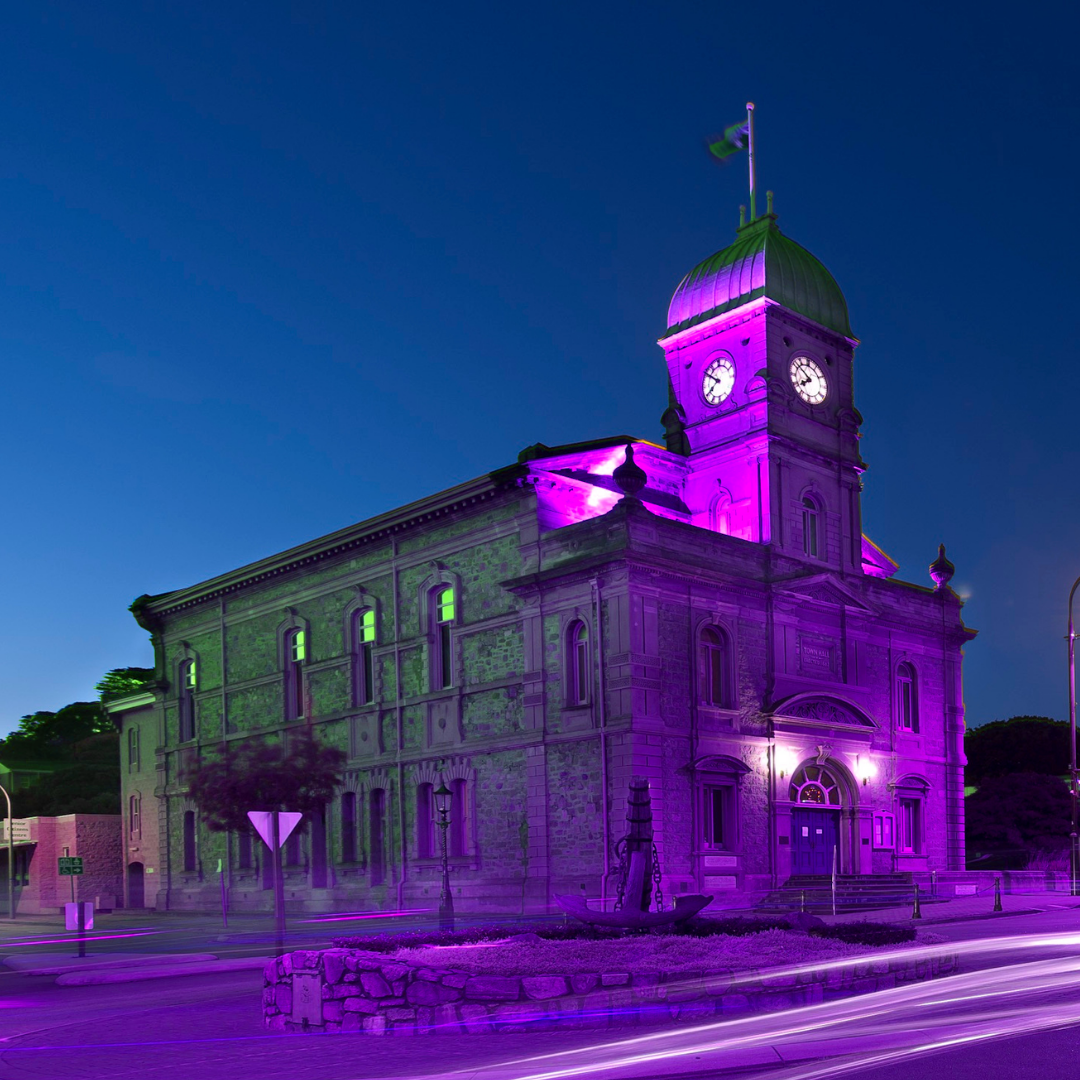 Town Hall turns Royal Purple